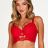 Soutien-gorge bustier rembourr&eacute; &agrave; armatures Oceana, Rouge