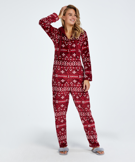 Onesie Flanelle Polaire, Rouge