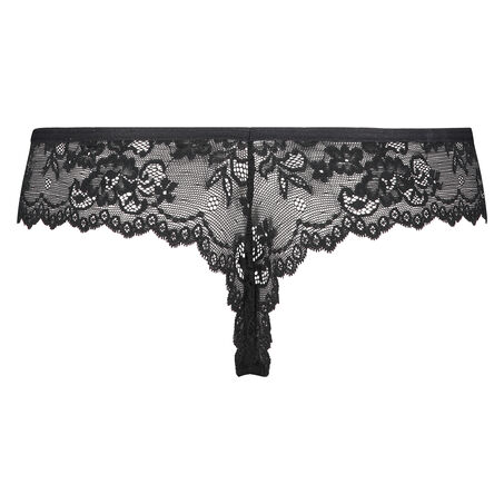 String Invisible Lace back, Noir