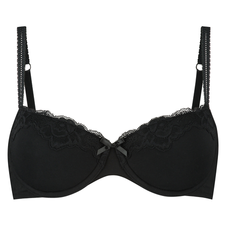 Voorgevormde beugel bh Secret Lace Katoen, Zwart