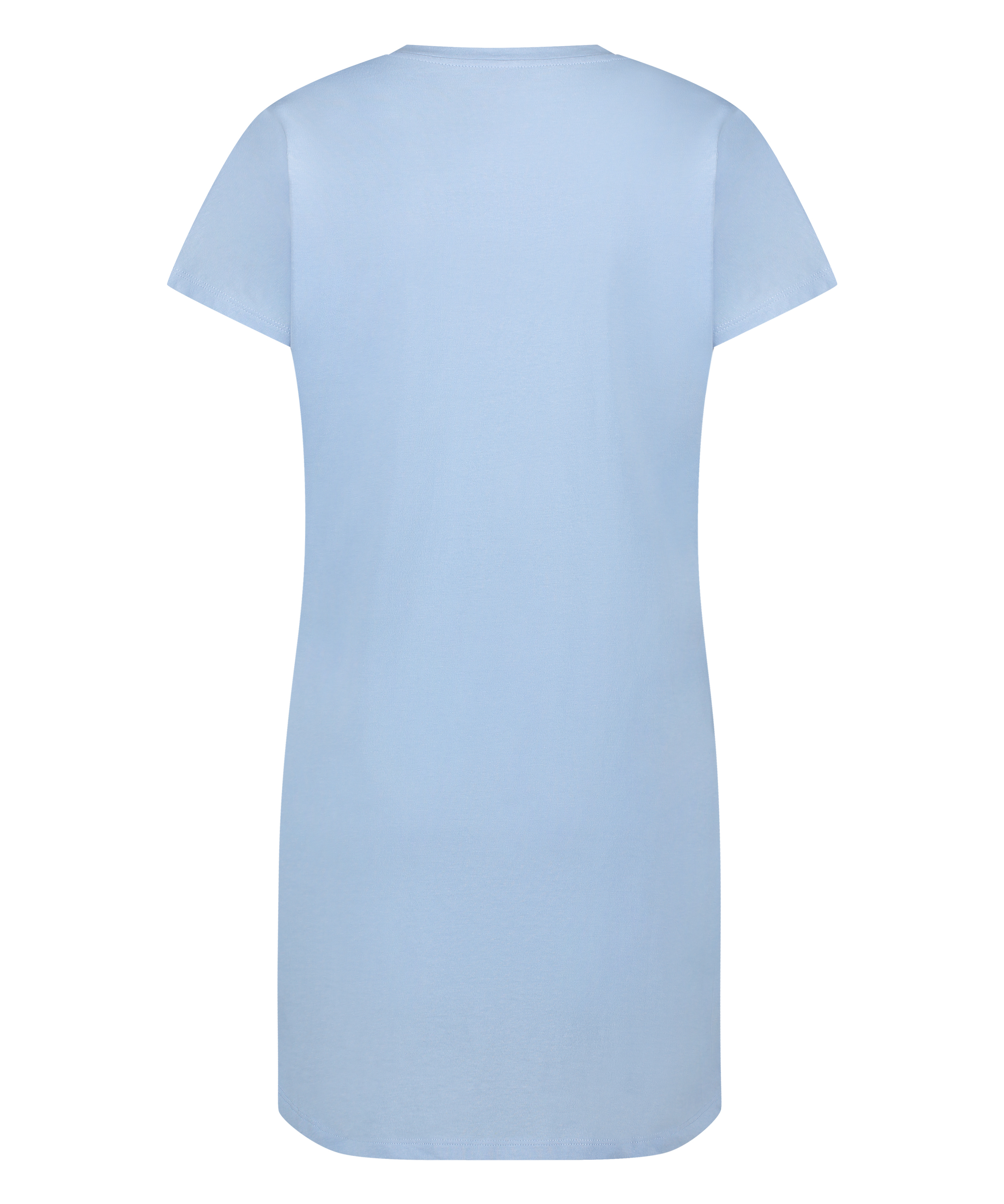 Chemise de nuit col rond, Bleu, main