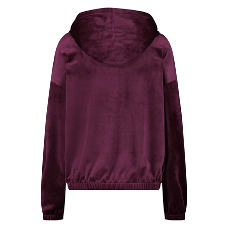 Jacket hoodie velours, Rood
