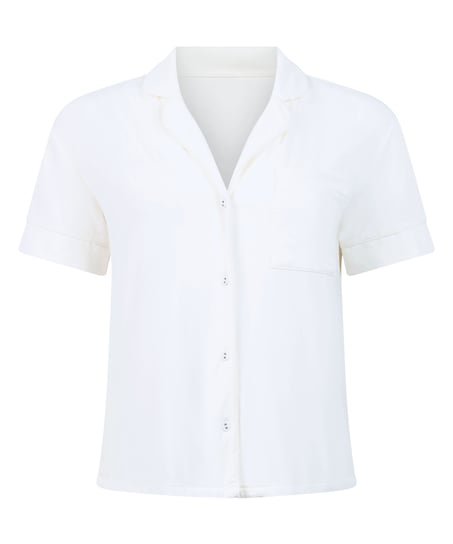 Veste &agrave; manches courtes en jersey Essential, Blanc
