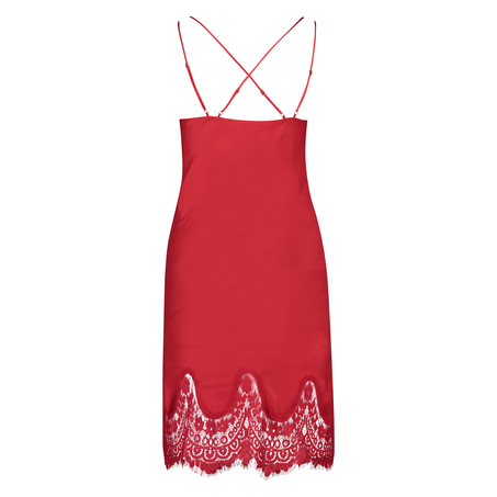Slipdress Satin Lace, Rood