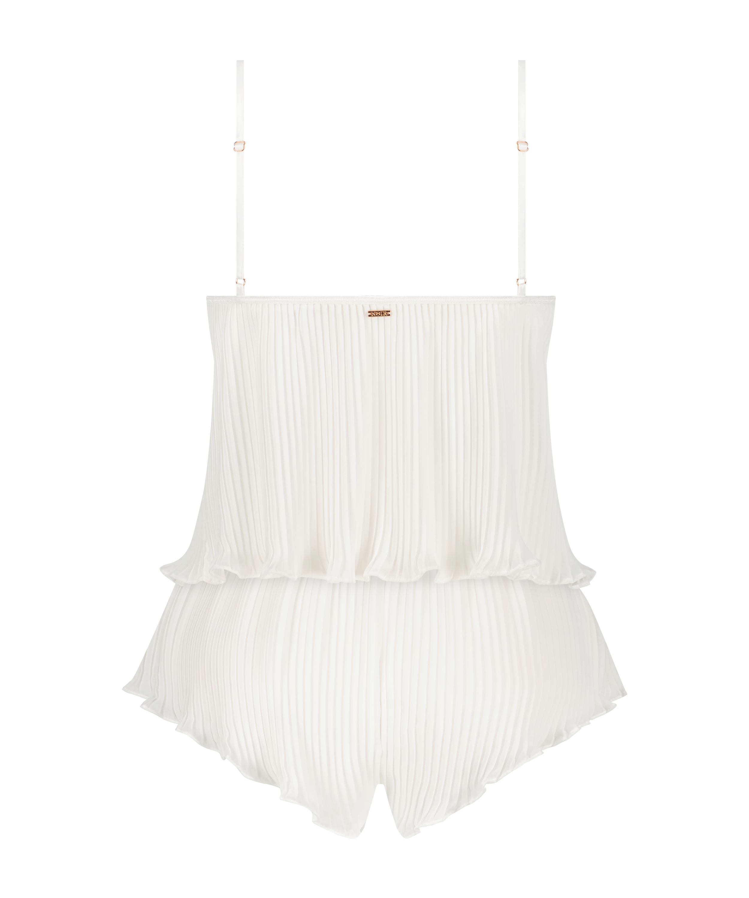Ensemble Cami Mousseline Plissé, Blanc, main