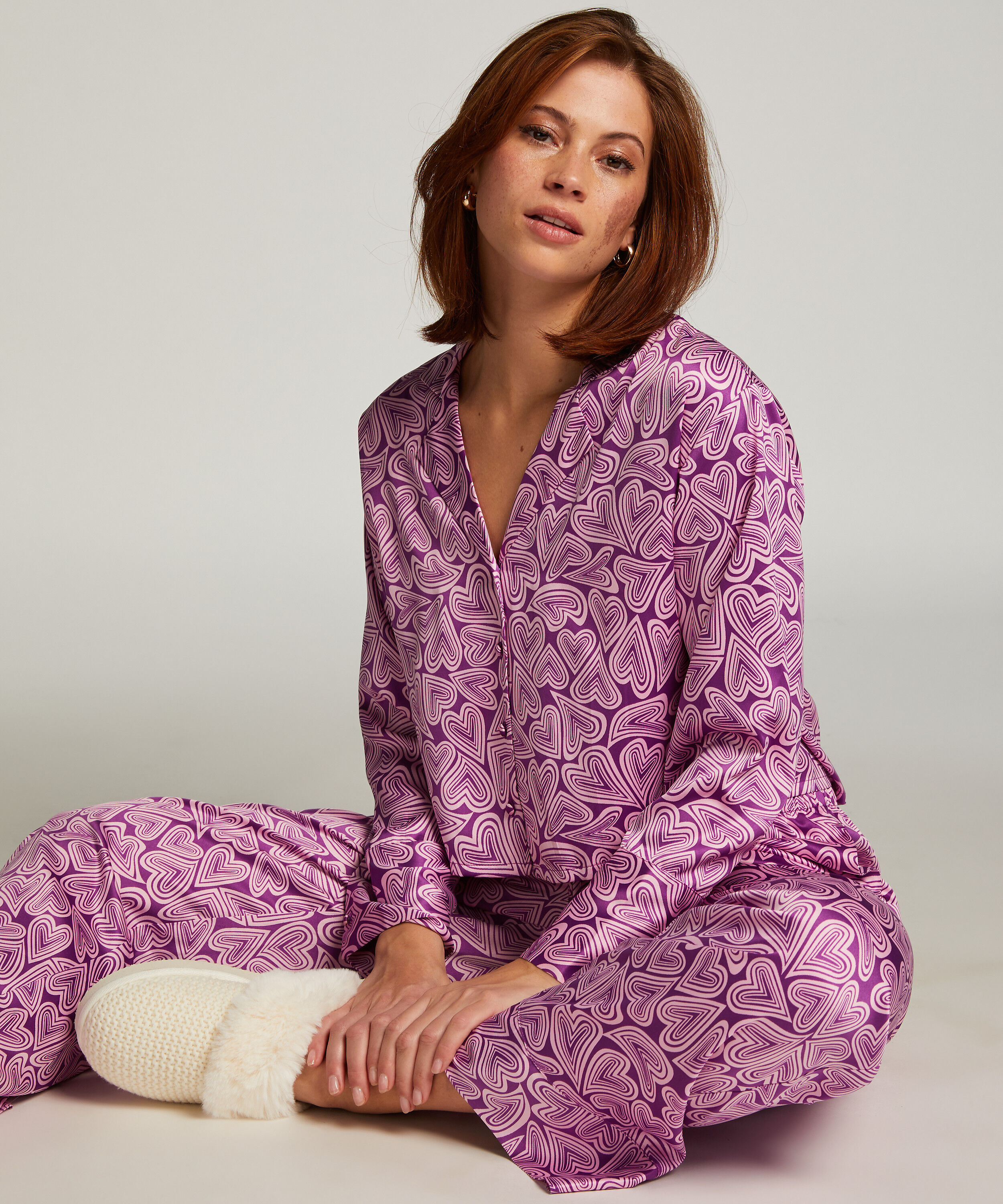 Veste &agrave; manches longues Satin, Pourpre