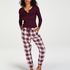 Pyjamabroek Twill check, Paars