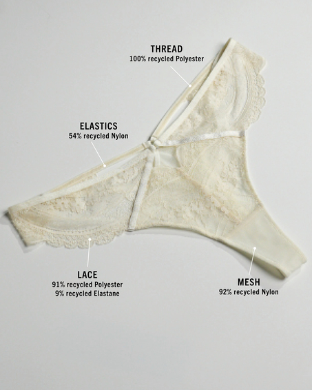 Hoog uitgesneden string Wies, Wit