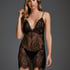 Slip dress All over lace, Zwart