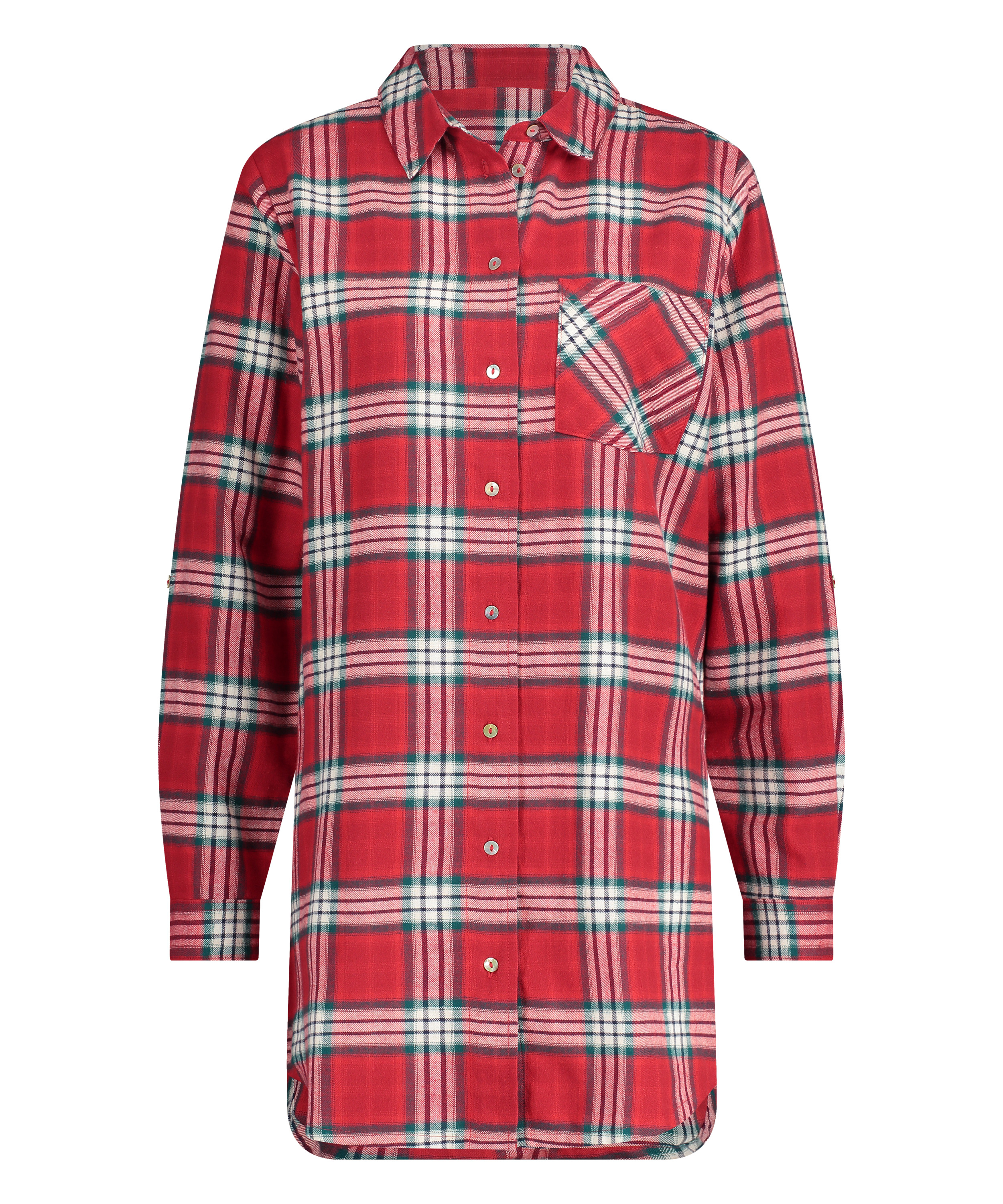 Chemise de nuit Boyfriend Check, Rouge, main