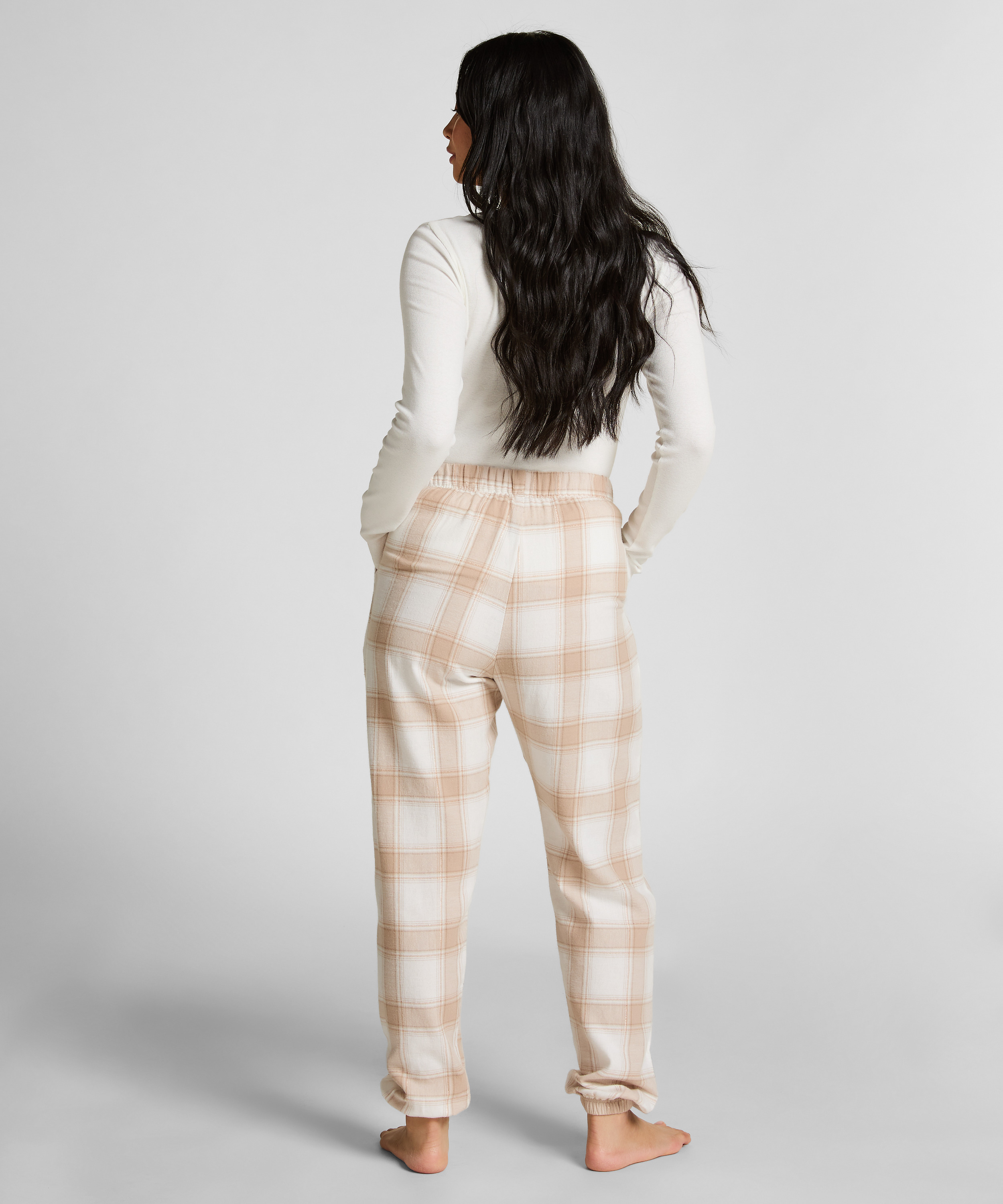 Pyjamabroek Flannel, Beige, main
