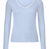 Geribde jersey top, Blauw