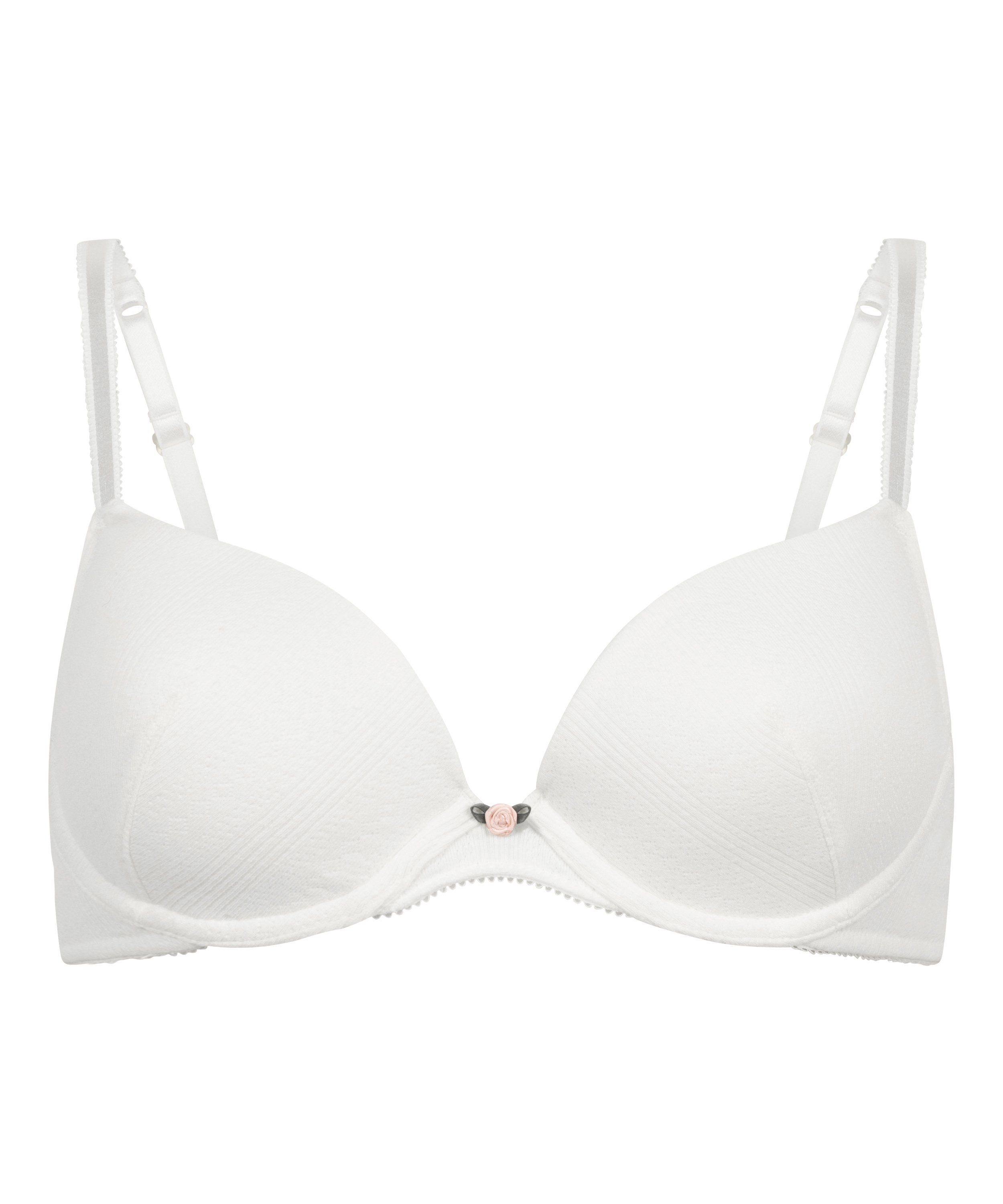 Soutien-gorge &agrave; armatures rembourr&eacute; Pointelle, Blanc, main