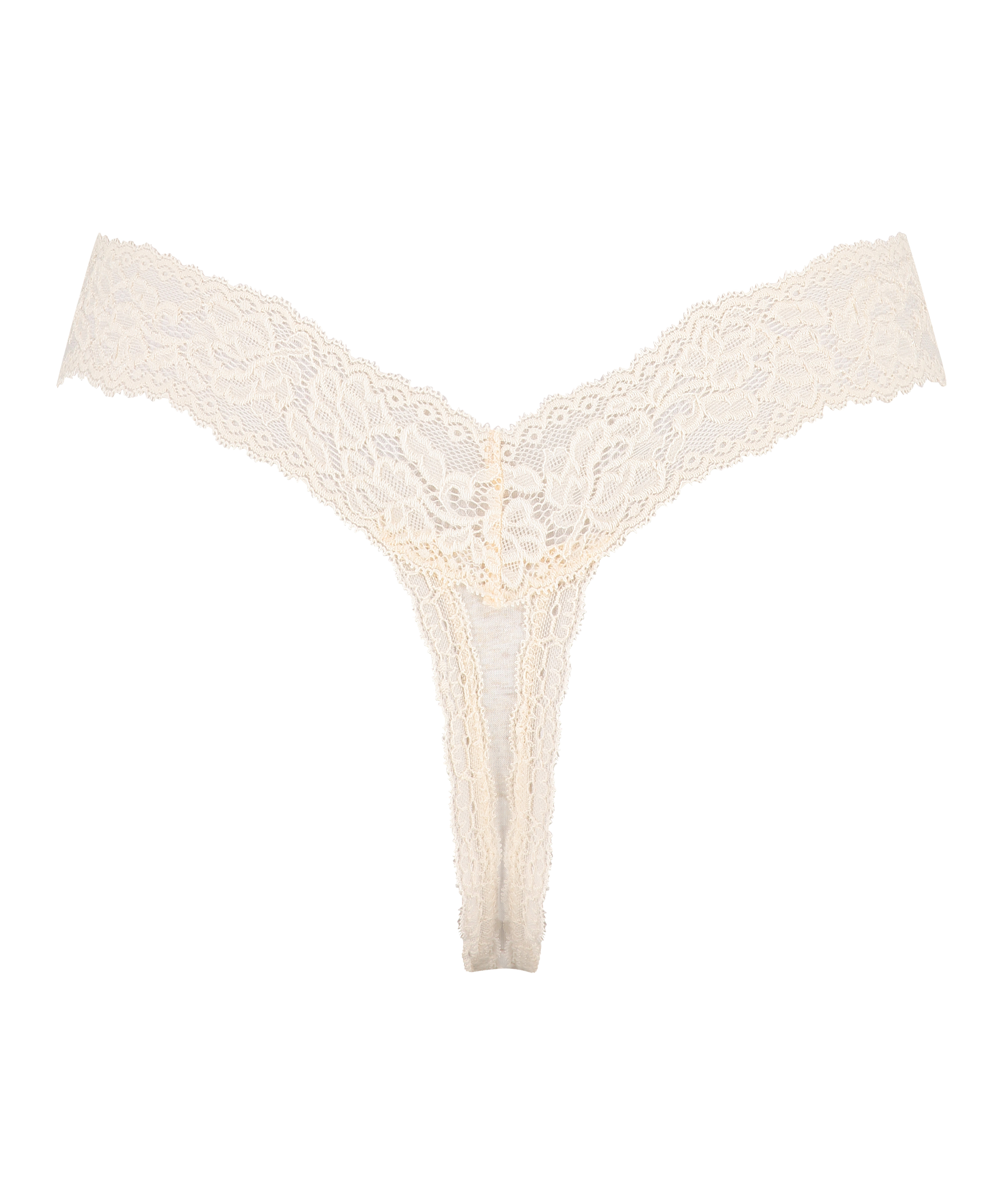 String taille extra basse en coton, Beige, main