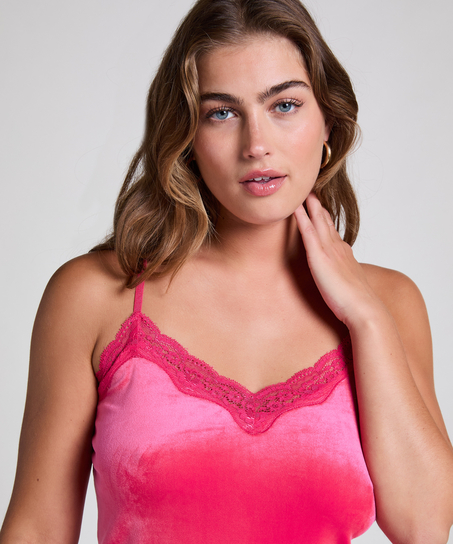 Cami top Velours Lace, Roze