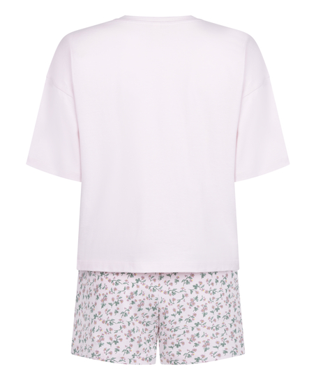 Pyjama Set Cotton Jersey Short, Pourpre