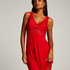 Slipdress Nora Lace, Rood