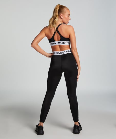 HKMX sport bh The Crop Logo Level 1, Zwart