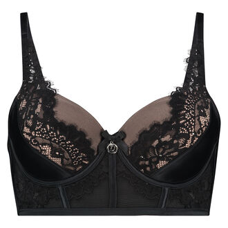 Voorgevormde longline beugel bh Nightshade Doutzen, Zwart