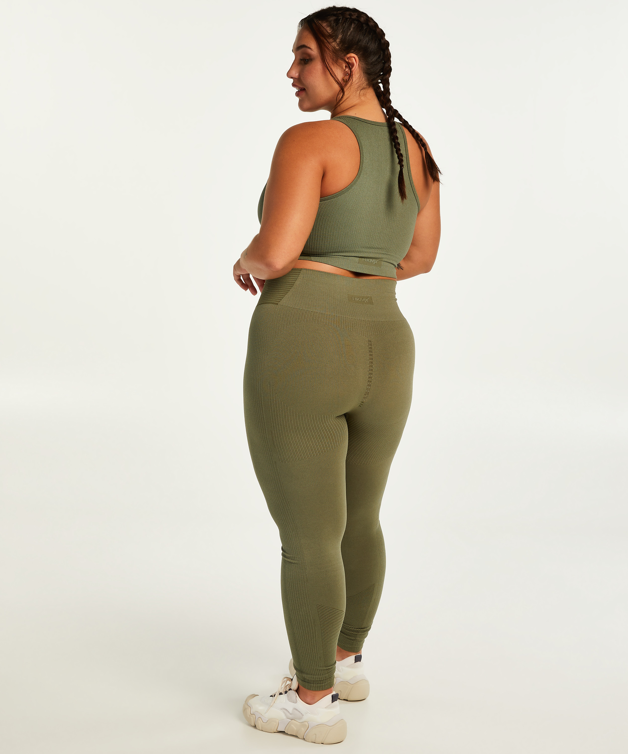 HKMX High Waisted naadloze Sportlegging, Groen, main