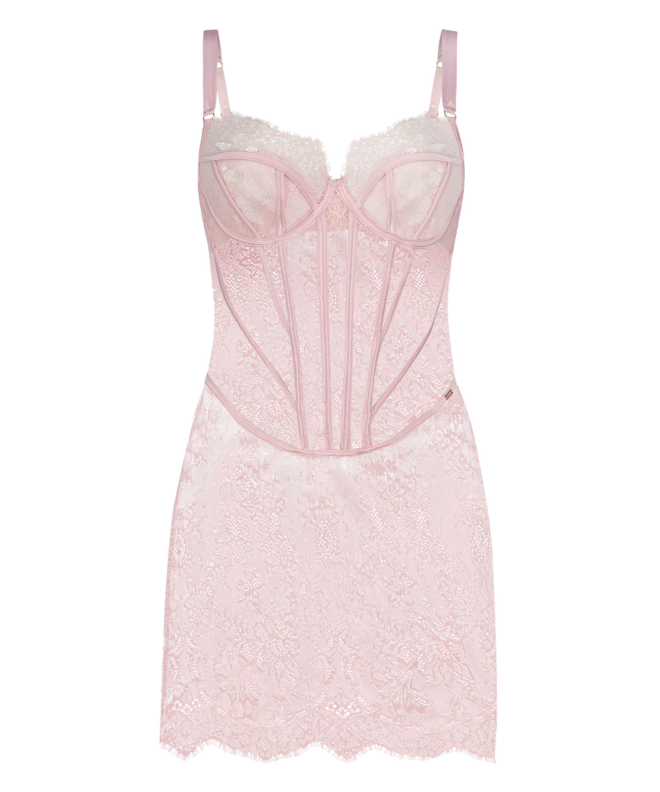 Slipdress Lace Camille, Roze, main