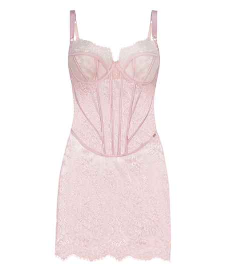 Slipdress Lace Camille, Roze