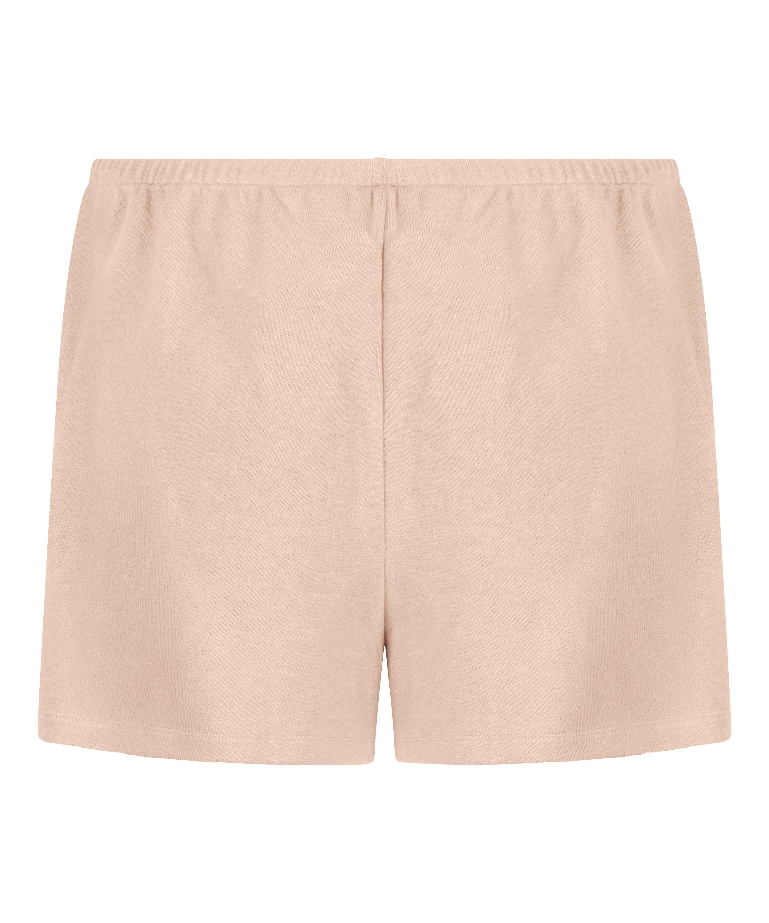 Short de pyjama en jersey bross&eacute;, Beige, main