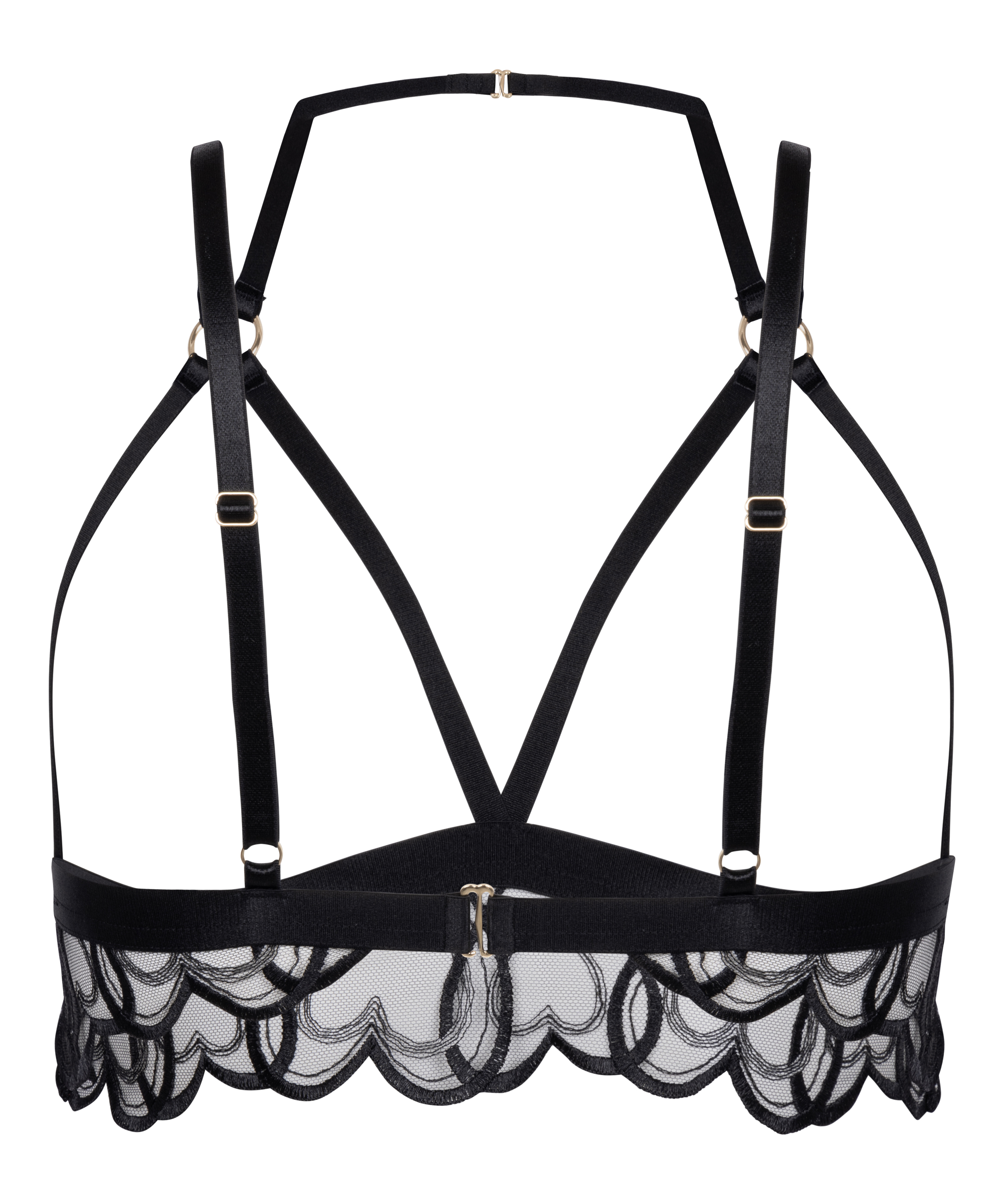 Open bralette Olivia, Zwart, main