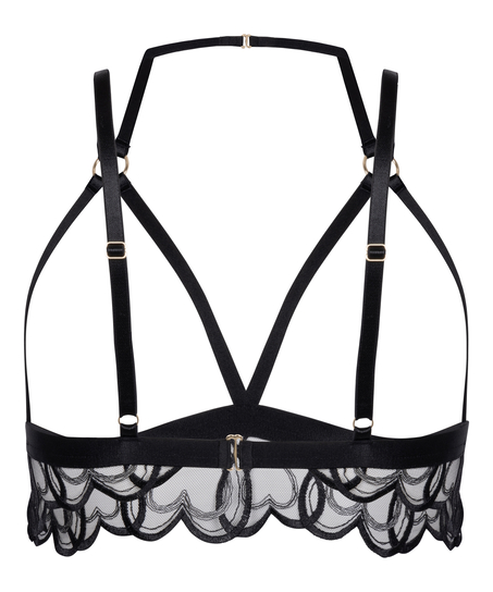 Open bralette Olivia, Zwart