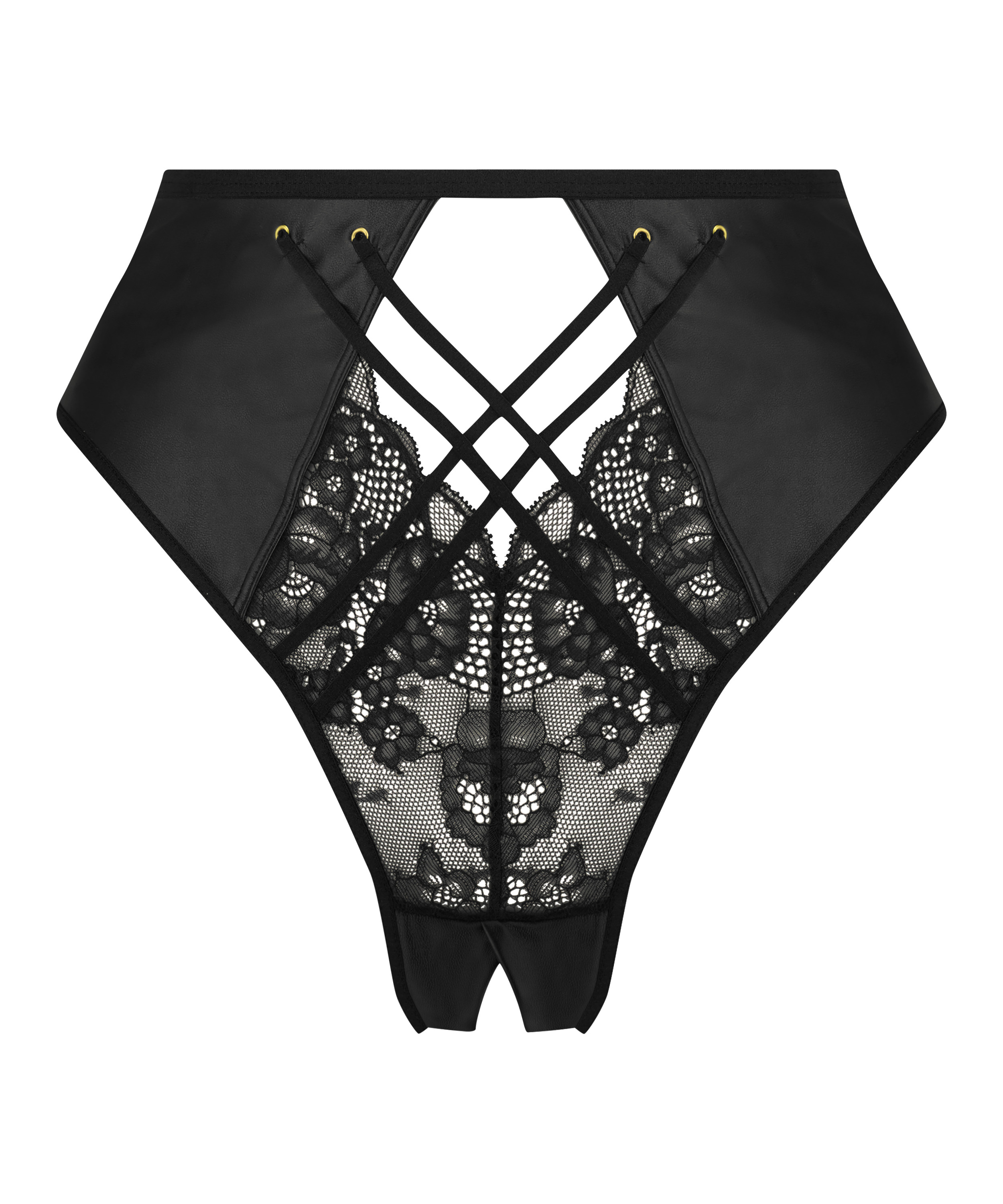 Hoge brazilian met open kruis Melissa, Zwart, main