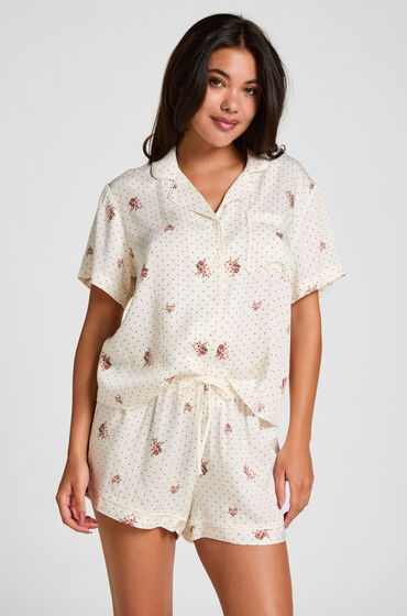 Hunkemöller Pyjama Short Satin Wit