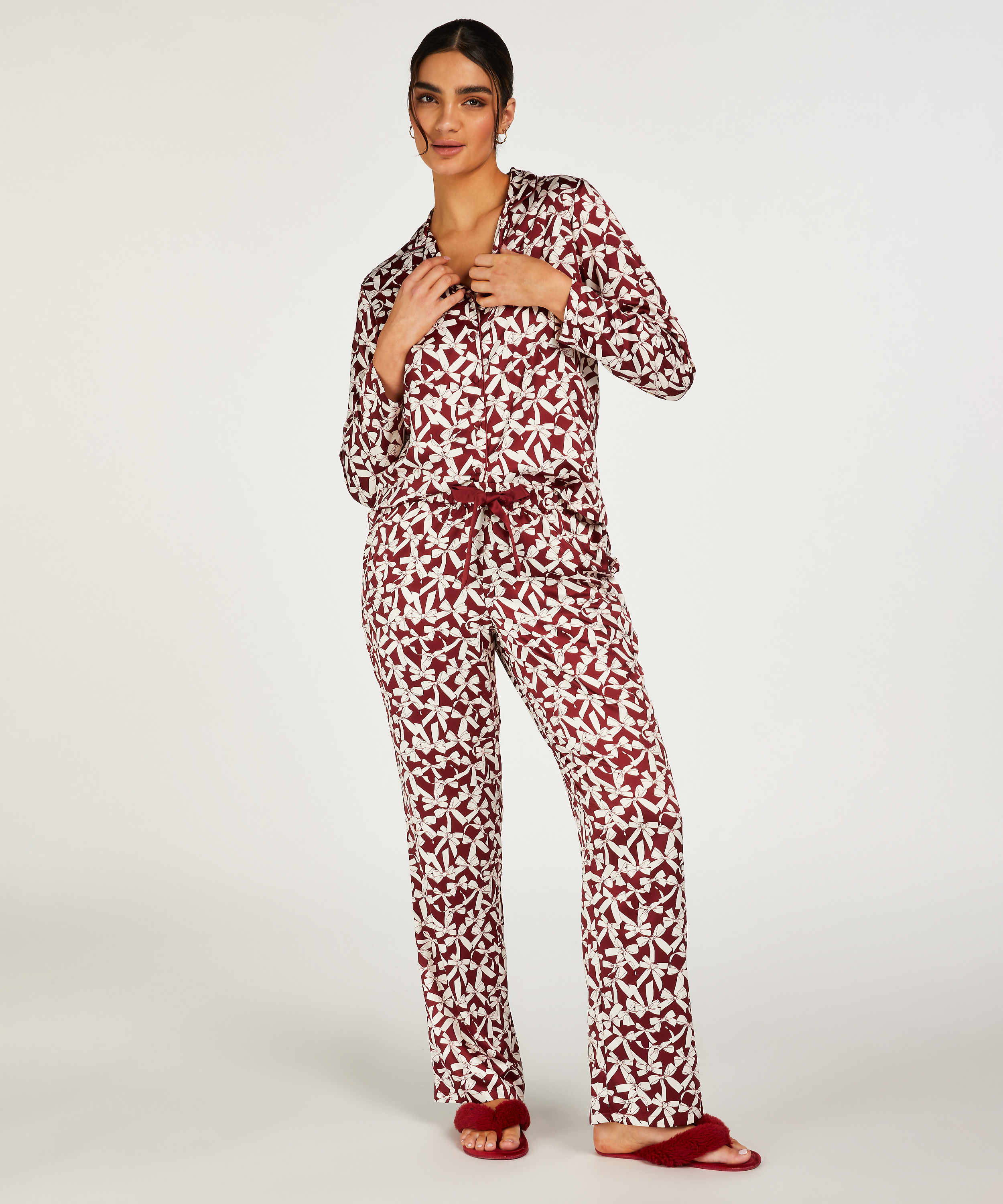 Veste à manches longues Satin, Rouge, main