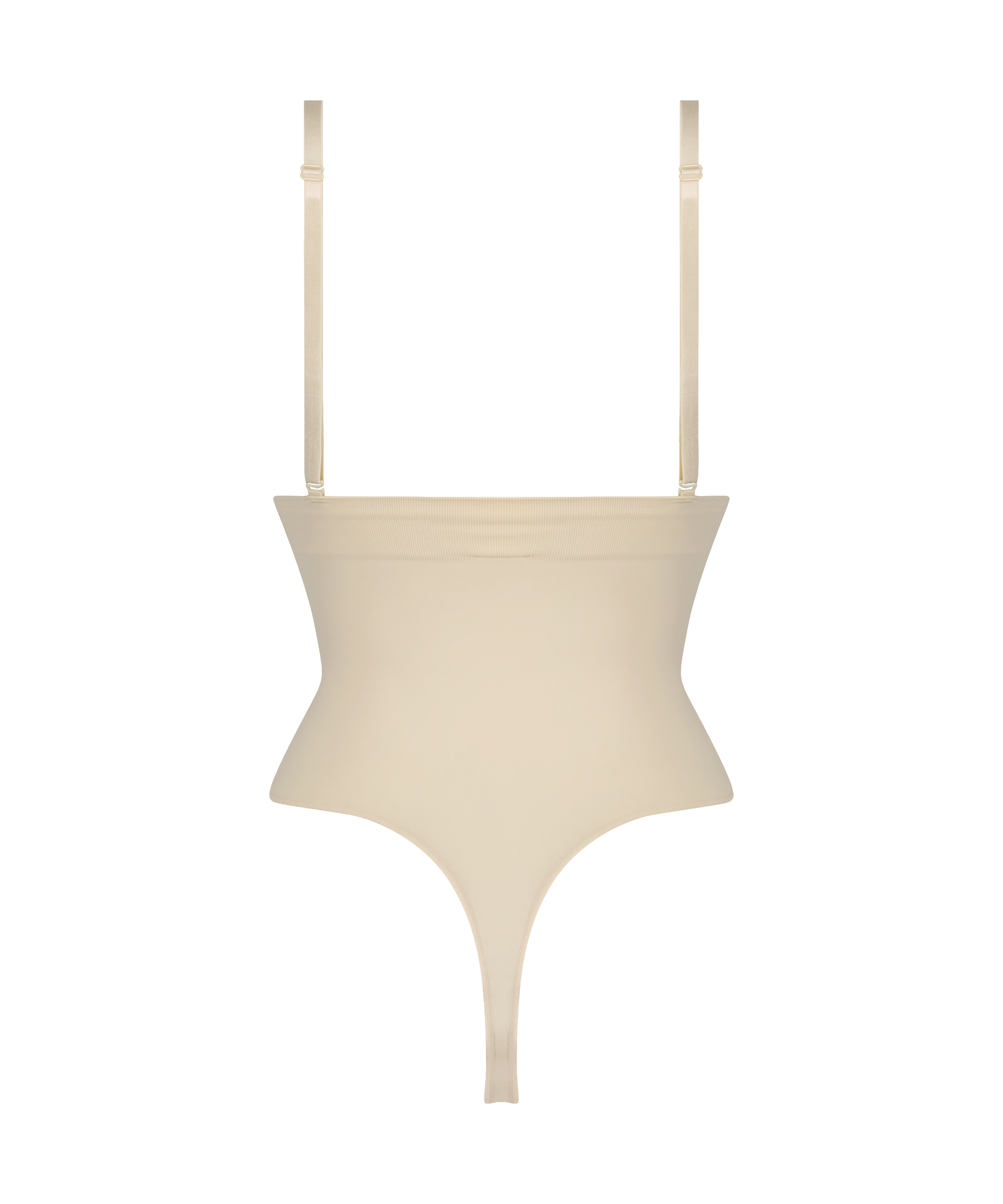 String taille haute à gaine sculptante sans coutures mise en forme, Beige, main