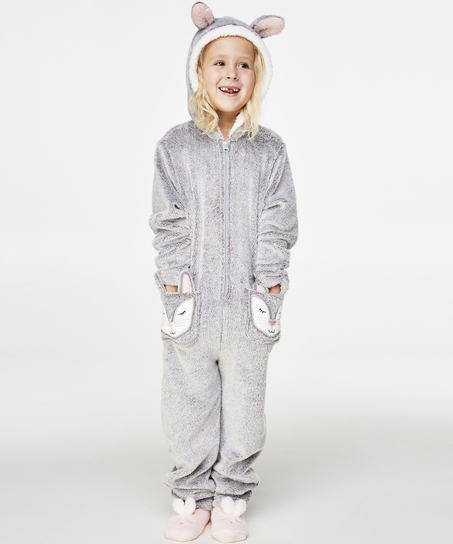 Fleece Onesie Kids, Gris