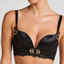 Soutien-gorge &agrave; armatures longline push-up pr&eacute;form&eacute; Avela, Noir