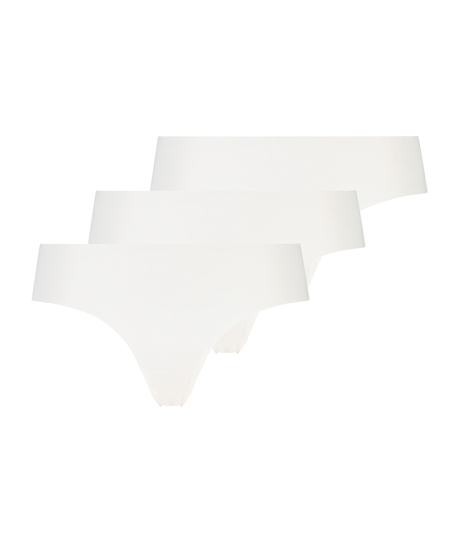 3-pack invisible brazilian, Wit