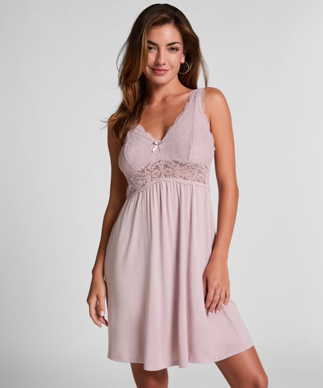 Slipdress Nora Lace, Roze