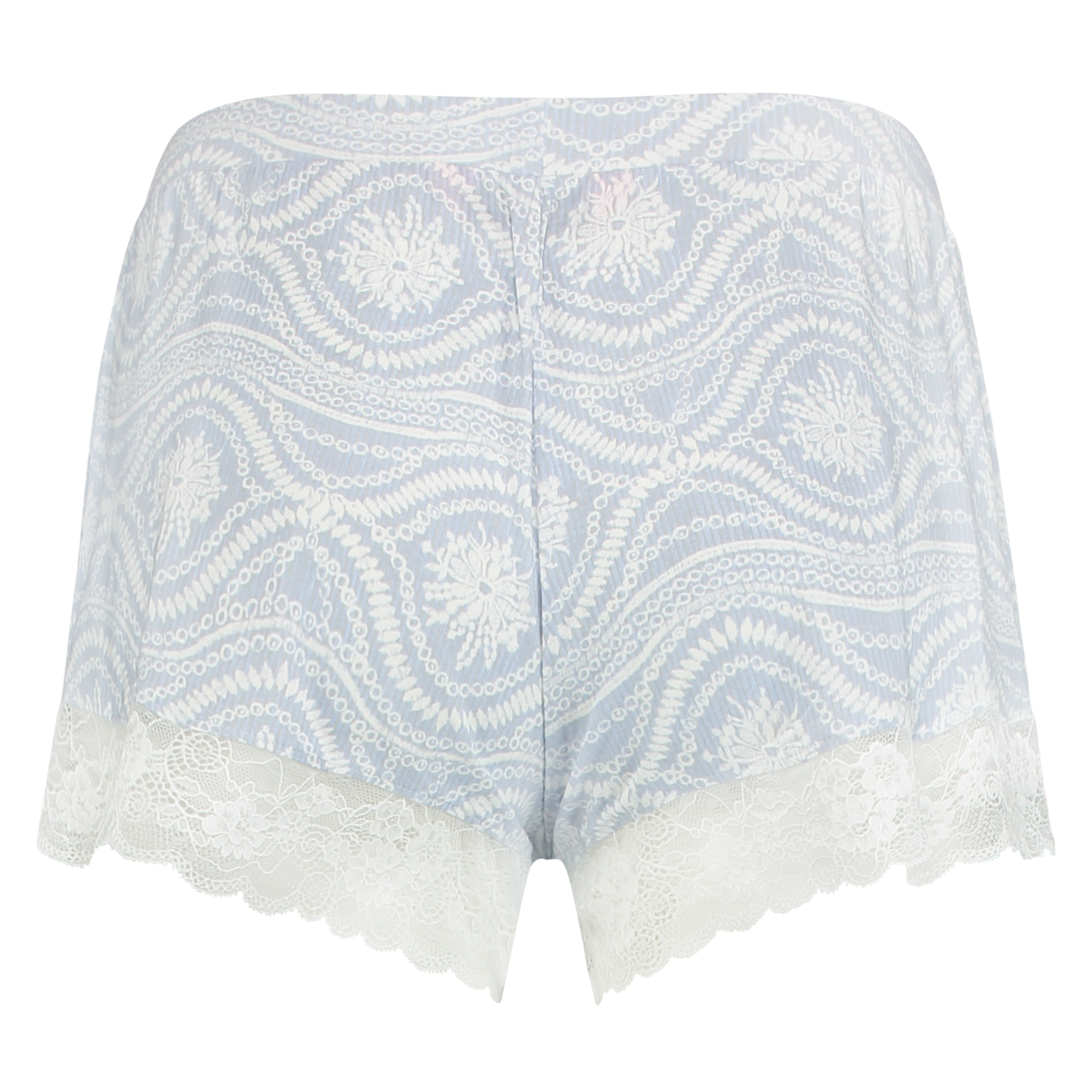 Pyjama short Jersey lace, Blauw, main