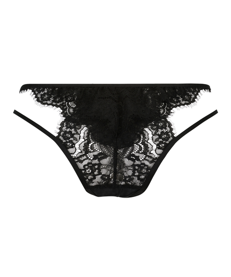 Slip br&eacute;silien &eacute;chancr&eacute; ouvert Portia, Noir