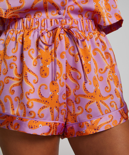 Short de pyjama Satin, Pourpre
