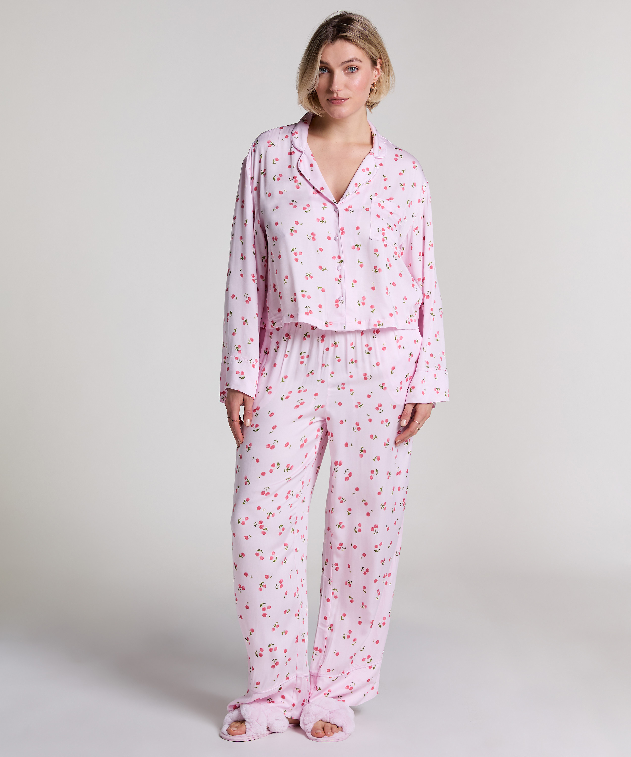 Jacket lange mouwen Satijn, Roze, main