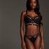 Soutien-gorge à armatures non rembourré longline Sadie, Noir