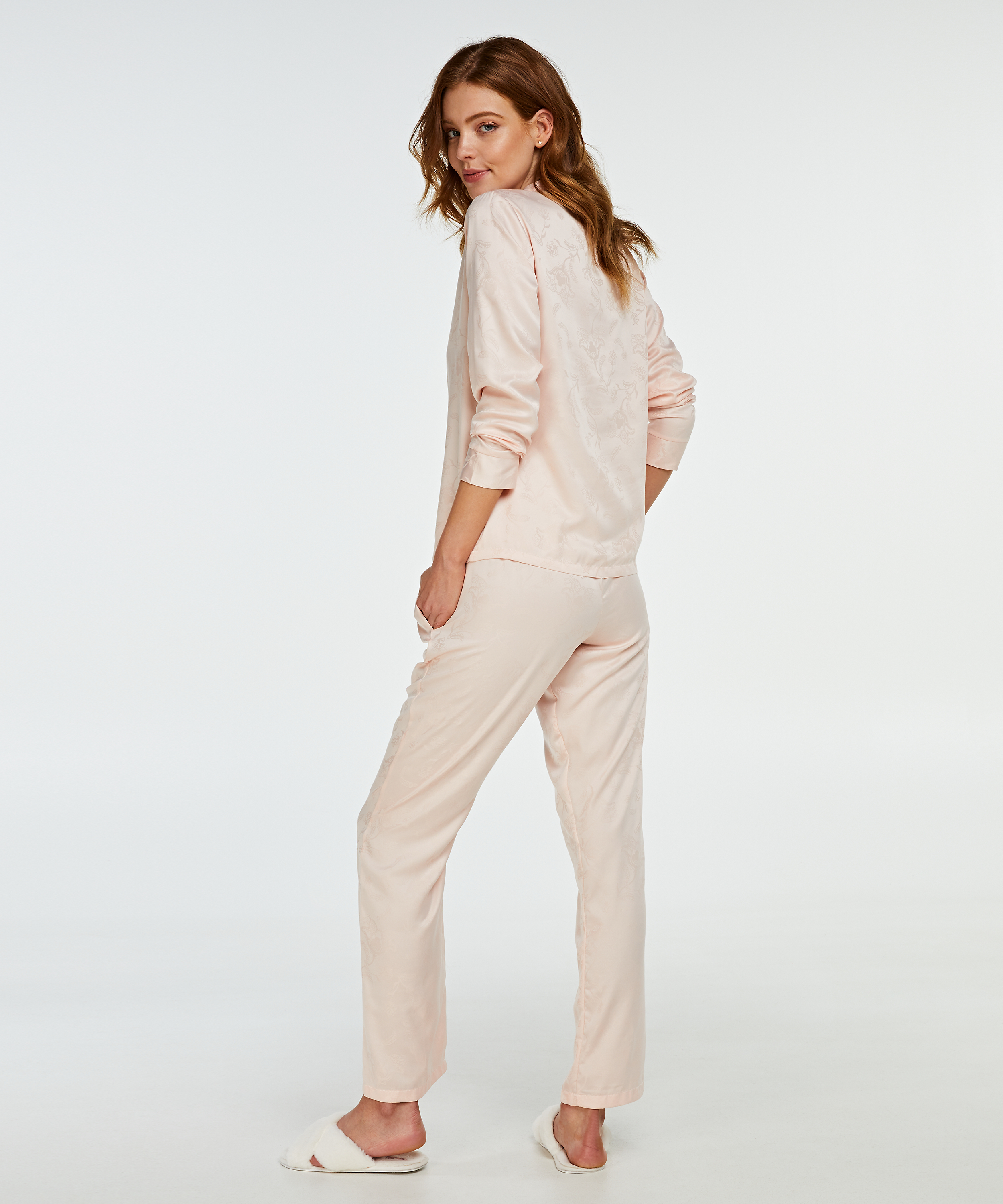 Haut de pyjama Satin, Rose, main