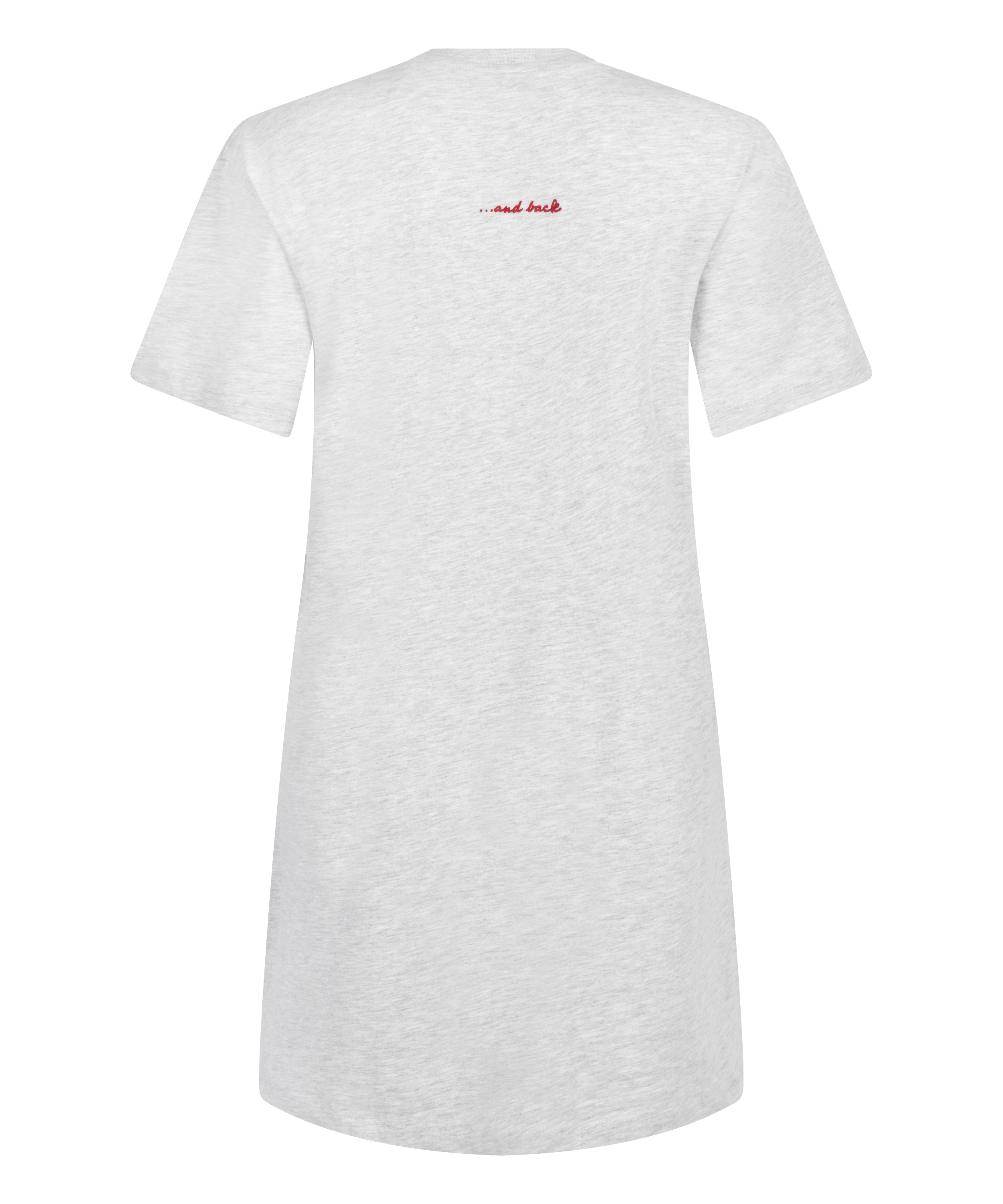 Chemise de nuit col rond, Gris, main