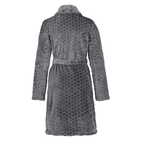 Peignoir zip fleece honeycomb, Gris