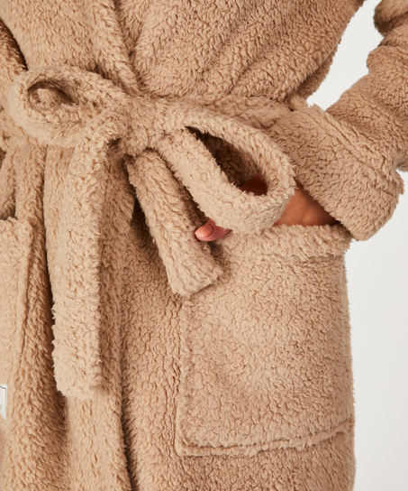Badjas Fleece, Beige
