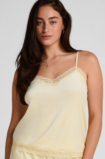 Hunkemöller Cami Top Velours Lace Geel