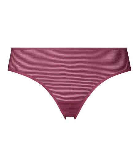 Slip br&eacute;silien invisible Stripe mesh, Rouge