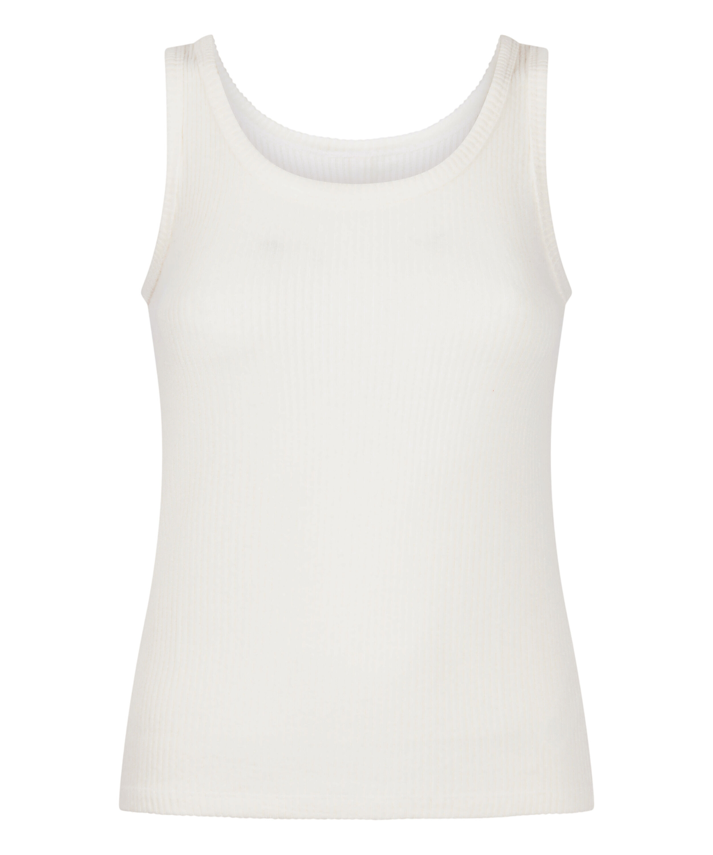 Geribde singlet van geborstelde jersey, Wit