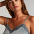 Cami top Velours Lace, Blauw